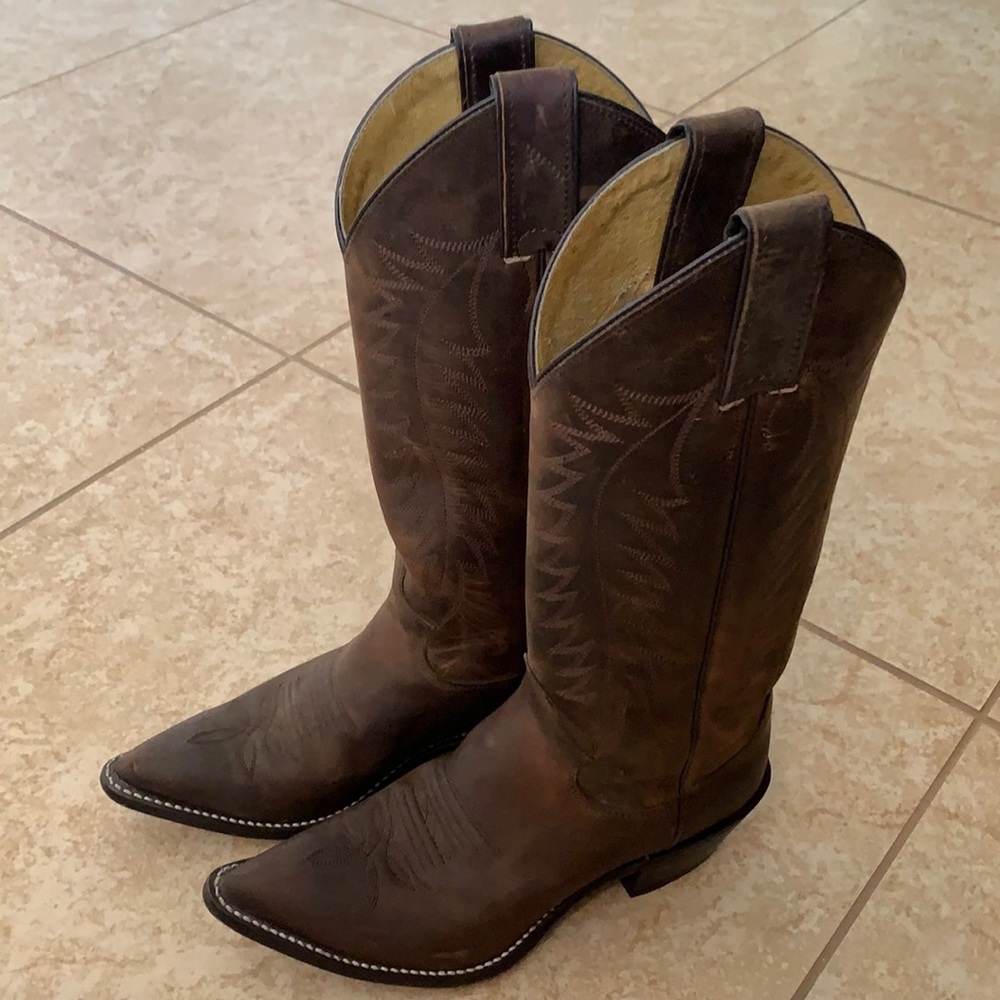 Justin Leather Cowboy Boots